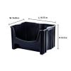 Mighty Tuff Jumbo Stackable Storage Bins, Pack of 3, Easy-Access Storage, Large Easy-To-Grip Handles, Wide Front Opening, Interlocking, Stack Vertically, Black view 2