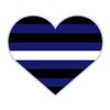 Leather Fetish Heart LGBTQIA+ Pride Flag 4 inch Static Window Cling, Removable and Resusable view 1