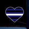 Leather Fetish Heart LGBTQIA+ Pride Flag 4 inch Static Window Cling, Removable and Resusable view 2