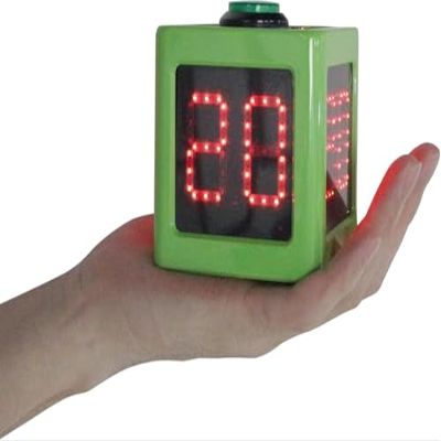 GANXIN Poker Shot Clock, Seconds Countdown Timer for Poker/Casino/Chess Tournament,20/30 Sec and Custom Time,4-Sides Cube Timer (Small,Green)