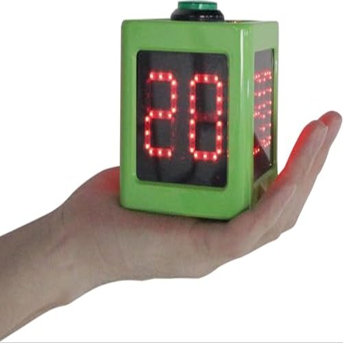 GANXIN Poker Shot Clock, Seconds Countdown Timer for Poker/Casino/Chess Tournament,20/30 Sec and Custom Time,4-Sides Cube Timer (Small,Green)