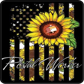 Postal Worker | Sunflower American Flag |Great Gift Idea|Single |5 Inch Magnet | Made in The USA | Car Auto Tool Box RefrigeratorMagnet | FBMMAG11490