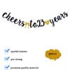 Cheers to 23 Years Banner Black Paper Sign Pre-Strung - Happy 23th Birthday Party Decorations - 23th Wedding Anniversary Decorations view 2