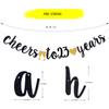 Cheers to 23 Years Banner Black Paper Sign Pre-Strung - Happy 23th Birthday Party Decorations - 23th Wedding Anniversary Decorations view 3