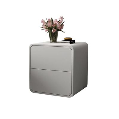 TOMYEUS Bedroom Nightstands Wood Bedside Table Modern Minimalist Storage Cabinet Living Room Bedroom Bedside Shelf Small Cabinet Bedside Table 2 Drawers (Light Gray) Beside Table for Living Room