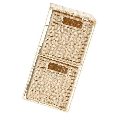 Zerodeko Double-layer Woven Storage Basket for Home Organization Versatile Rattan Container for Living Room and Bedroom for Toys and Sundries Natural Material Design