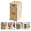 Zerodeko Double-layer Woven Storage Basket for Home Organization Versatile Rattan Container for Living Room and Bedroom for Toys and Sundries Natural Material Design view 2
