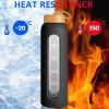 Sursip 32 oz Glass Water Bottle with Time Marker,1 Liter BPA-Free Reusable Motivational Water Bottle with Non-Slip Silicone Sleeve and Bamboo Lid, Leak-Proof, Dishwasher Safe view 4