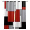 Red Black and Grey Blackout Curtains 42x84 inch Length 2 Panels Set, Modern Patchwork Art Abstract Room Darkening Curtains Grommet Thermal Insulated Window Drapes for Living Room Bedroom Decor view 2