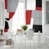 Red Black and Grey Blackout Curtains 42x84 inch Length 2 Panels Set, Modern Patchwork Art Abstract Room Darkening Curtains Grommet Thermal Insulated Window Drapes for Living Room Bedroom Decor view 4
