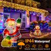 Heceltt Christmas Lights Outdoor, 49FT 480 LED Ice Lights for Outside, 90 Drops Ice String Lights with 8 Modes, Waterproof Timer Memory Hanging Light for Eaves Party Yard Garden(Warm White) view 3