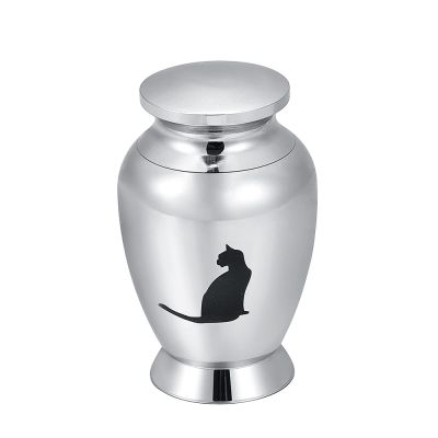 SHEIL Pet Cremation Urn Mini Funeral Casket for Cat Ashes Holder - Stainess Steel Memorial Urn Pet Eternal Love Keepsake Jewelry