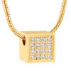 SHEIL Cube with Crystals Urn Pendant for Ashes Women Keepsake Jewelry Stainless Steel Square Funeral Memorial Ash Jewellery view 1
