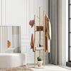 DOORXIFO Metal Gold Coat Racks Freestanding, Coat Hanger Stand, Hall Tree Rack for Hanging Hats, Scarves, Bags, Modern Coat Rack with Double Shelves, Corner Coat Rack, 9 Hooks, Gold view 2