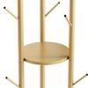 DOORXIFO Metal Gold Coat Racks Freestanding, Coat Hanger Stand, Hall Tree Rack for Hanging Hats, Scarves, Bags, Modern Coat Rack with Double Shelves, Corner Coat Rack, 9 Hooks, Gold view 3