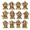 Pacific Giftware Ganesha Figurine, Set of 12, 2.67-inch Height, Gold view 1