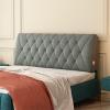 Flannel Backrest Headboard Wedge Reading Pillow Bed Back Support Pad for Sitting Up in Bed Daybed Bolster Upholstered for King Size Bed Bench Couch Bed,C,No headboard 78.7"/200cm view 1
