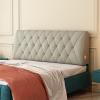 Flannel Backrest Headboard Wedge Reading Pillow Bed Back Support Pad for Sitting Up in Bed Daybed Bolster Upholstered for King Size Bed Bench Couch Bed,A,No headboard 78.7"/200cm view 2