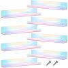 Blulu 8 Packs 14 Inch Acrylic Floating Shelf Wall Mounted Invisible Acrylic Shelf Ledge Floating Bookshelf for Living Room Office Bedroom Bathroom Kitchen Decoration Space Save (Iridescent) view 1
