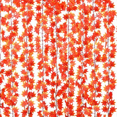 20 Pcs Fall Leaf Garland, Hanging Vines Garland Artificial Fall Thanksgiving Maple Leaves Garland Decor for Fireplace Party Orange FY-AAA-20 FY-AAA-20