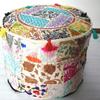 Bohemian Patchwork Ottoman Vintage Indian Pouf pouffe pouffes Foot Stool Cover (18" x 18" x 14" Inch) view 1