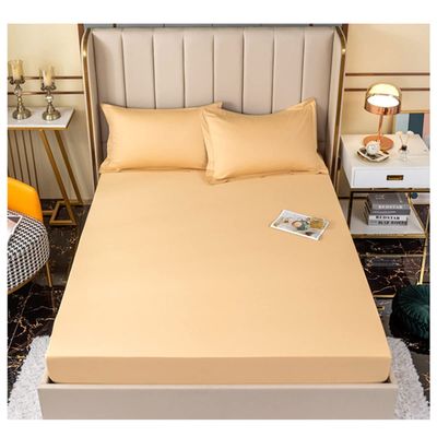 OTBK Queen Size Quilted Mattress Protector Fitted Sheet Mattress Cover for Bed Queen Size Bed Stretch Deep Pocket with Your Room A New Look (Color : Cream Yellow, Size : 1.8 * 2M)