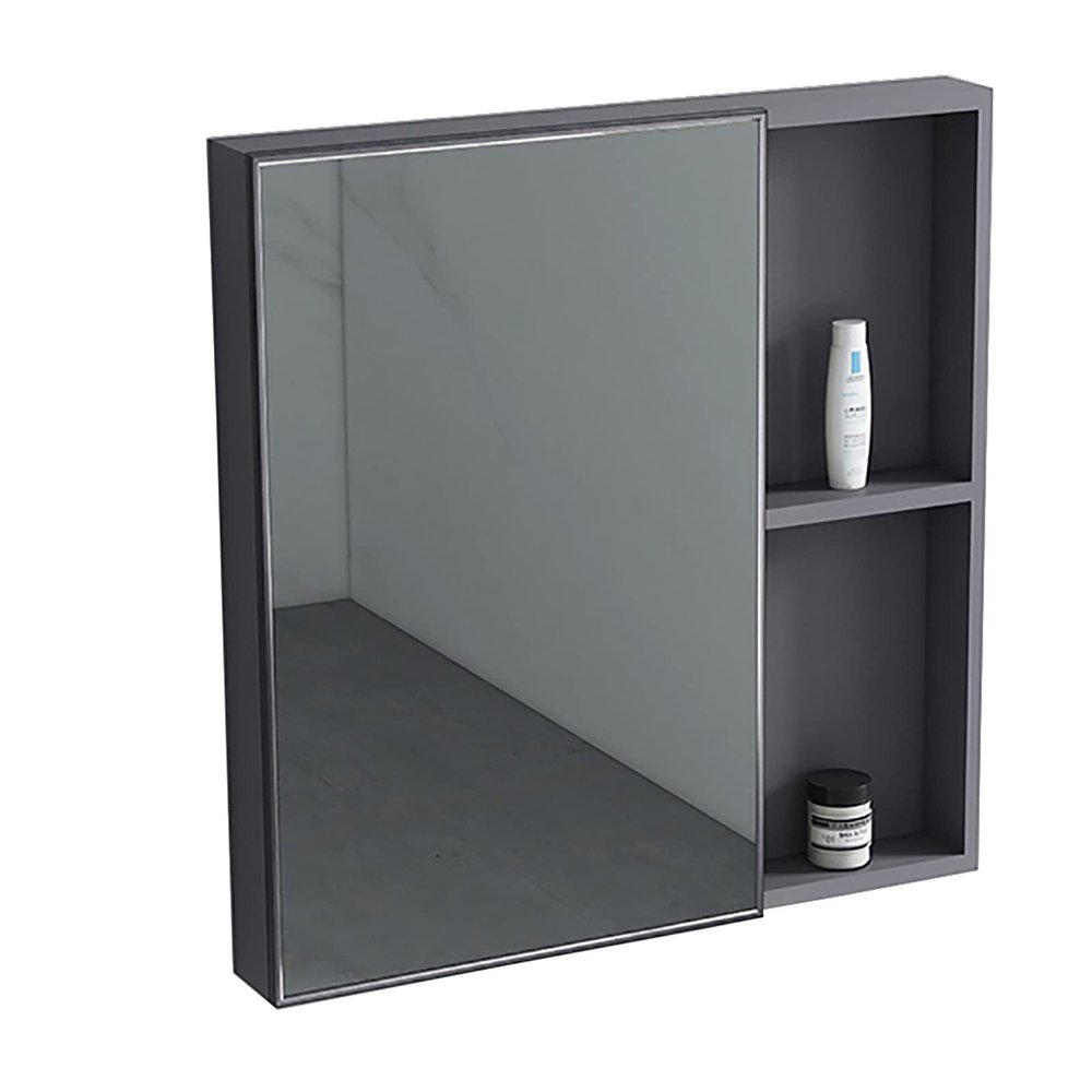 Bathroom Mirror Cabinet Wall Mount Medicine Cabinet Hanging Cabinet with Mirror Door Bathroom Wall Mirror Cabinet 21.6 * 25.5 INCH Aluminum Alloy Mirror Cabinet