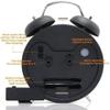 Alarm Clocks,4 Inch Twin Bell Alarm Clock Metal Frame 3D Dial with Backlight Function Desk Table Clock for Home Office Black view 2