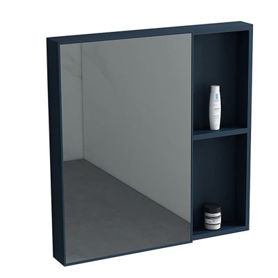 Bathroom Mirror Cabinet Wall Mount Medicine Cabinet Hanging Cabinet with Mirror Door Bathroom Wall Mirror Cabinet 21.6*25.5 INCH Aluminum Alloy Mirror Cabinet ( Color : Blue , Size : 21.6*25.5 inch )
