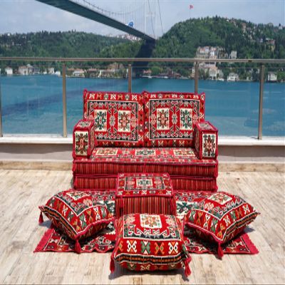Arabic Majlis, Arabic Floor Couch, Oriental Cushion, Moroccan Cushion, Ethnic Floor Cushion, Turkish Floor Sofas, Ethnic Cushions, Terrace Garden Couches (Sofa Full Set)