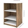 Atlin Designs 20" Contemporary Wood Nightstand in Rustic Brown/White view 3