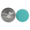 2.5oz Stainless Steel Condiment Containers with Lids, Metal Sauce Cups, Leakproof Reusable Sauce Container with Silicone Lids, Small Dipping Sauce Cups for Lunch Box Picnic Travel Cyan view 1