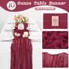 10 Pcs Burgundy Cheesecloth Table Runner 10FT, Gauze Cheese Cloth for Wedding Reception Rustic Sheer Bridal Shower Birthday Party Boho Table Decoration, Romantic Wedding Runner view 2