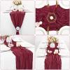 10 Pcs Burgundy Cheesecloth Table Runner 10FT, Gauze Cheese Cloth for Wedding Reception Rustic Sheer Bridal Shower Birthday Party Boho Table Decoration, Romantic Wedding Runner view 3
