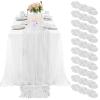 10 Pcs White Cheesecloth Table Runner 10FT, Gauze Cheese Cloth for Wedding Reception Rustic Sheer Bridal Shower Birthday Party Boho Table Decoration, Romantic Wedding Runner view 1