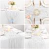 10 Pcs White Cheesecloth Table Runner 10FT, Gauze Cheese Cloth for Wedding Reception Rustic Sheer Bridal Shower Birthday Party Boho Table Decoration, Romantic Wedding Runner view 3