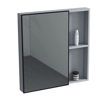 Bathroom Mirror Cabinet Wall Mount Medicine Cabinet Hanging Cabinet with Mirror Door Bathroom Wall Mirror Cabinet 21.6*25.5 INCH Aluminum Alloy Mirror Cabinet ( Color : Gray , Size : 21.6*25.5 inch )