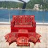 Authentic Red Arabic Sofa, Reading Sofa, Floor Couch, Reading Loveseats, Moroccan Cushion, Ethnic Floor Cushion (Sofa Full Set) view 1