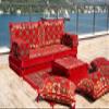 Authentic Red Arabic Sofa, Reading Sofa, Floor Couch, Reading Loveseats, Moroccan Cushion, Ethnic Floor Cushion (Sofa Full Set) view 2