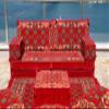 Authentic Red Arabic Sofa, Reading Sofa, Floor Couch, Reading Loveseats, Moroccan Cushion, Ethnic Floor Cushion (Sofa Full Set) view 4
