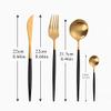 Silverware Flatware Cutlery Set, 24 PCS matte cutlery set silverware set stainless steel cutlery set western kitchen tableware cutlery silverware (Color : White gold) view 2