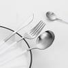Silverware Flatware Cutlery Set, 24 PCS matte cutlery set silverware set stainless steel cutlery set western kitchen tableware cutlery silverware (Color : White gold) view 3