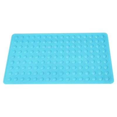 Bathroom Shower Mat Non Slip Rectangle Bath Tub Mat Washable Soft Rubber Safe Shower Mats with Suction Cups 27.5 x 15.7 Inches (Blue)