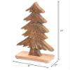 ih casa dcor Mango Wood Carved Tree Stand (Burnt) Holiday-Figurines, Brown view 2