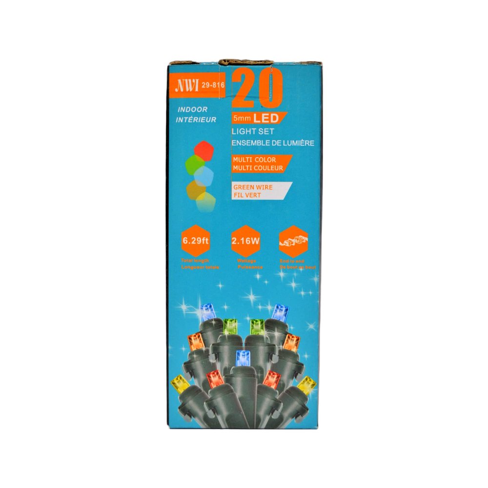 ih casa dcor 20 Lt 5Mm Led Indoor Set (Multi Bulbs) -Set of 2 String-Lights, Green