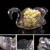 KDLK Fruit Bowl for Kitchen Counter Fruit Basket Swan Crystal Glass Fruit Bowl for Kitchen Counter Tabletop for Dessert Plate Cake Plate Glass Candy Snack Bowl (Color : A) view 2