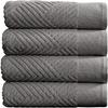 100% Cotton Soft Bath Towels Set | Quick Dry and Highly Absorbent, Textured Bath Towels 27" x 54" (4 Pack) view 1
