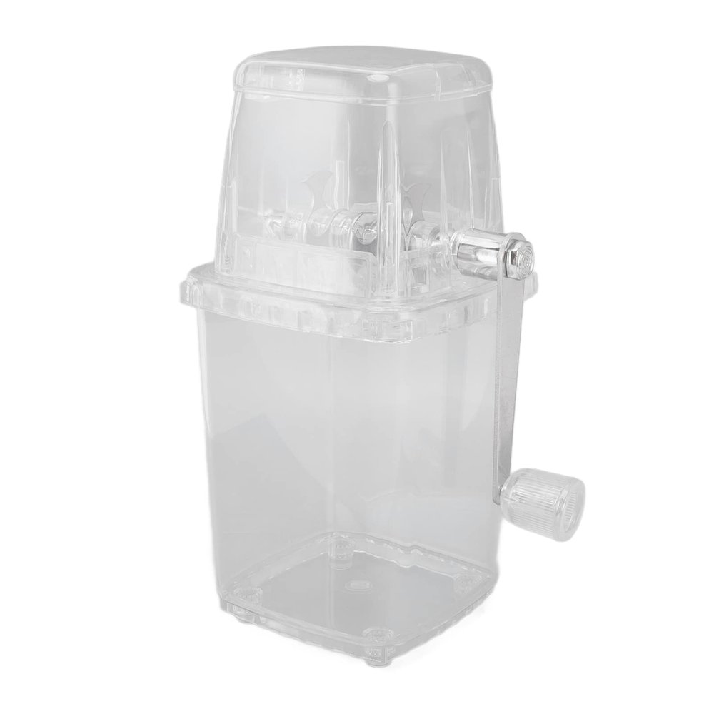 Ice Crusher Rotatory Manual Ice Crusher Cocktails Slush Machine Ice Crushed Ice Crusher Machine Home Ice Grinder Ice Drinks Chopper Stirrer(Transparent)