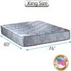 DS Solutions USA Chiro Premier Orthopedic King Size (Blue) Mattress Only - Quilted Fabric Cover, Innerspring Coils and 2-Sided view 2