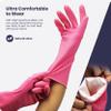 FMP Brands Cleaning Gloves, 3 Pairs Rubber Gloves for Washing Dishes, Non-Slip Dishwashing Gloves, Waterproof Reusable Latex Dish Gloves for Kitchen, Bathroom, Household, Gardening (Large, Pink) view 3